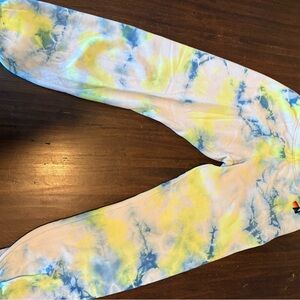 Aviator Nation Blue and Yellow Tie-Dye Pants